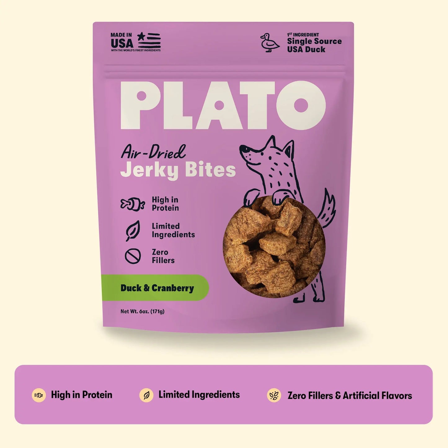 Plato Duck & Cranberry Jerky Bites