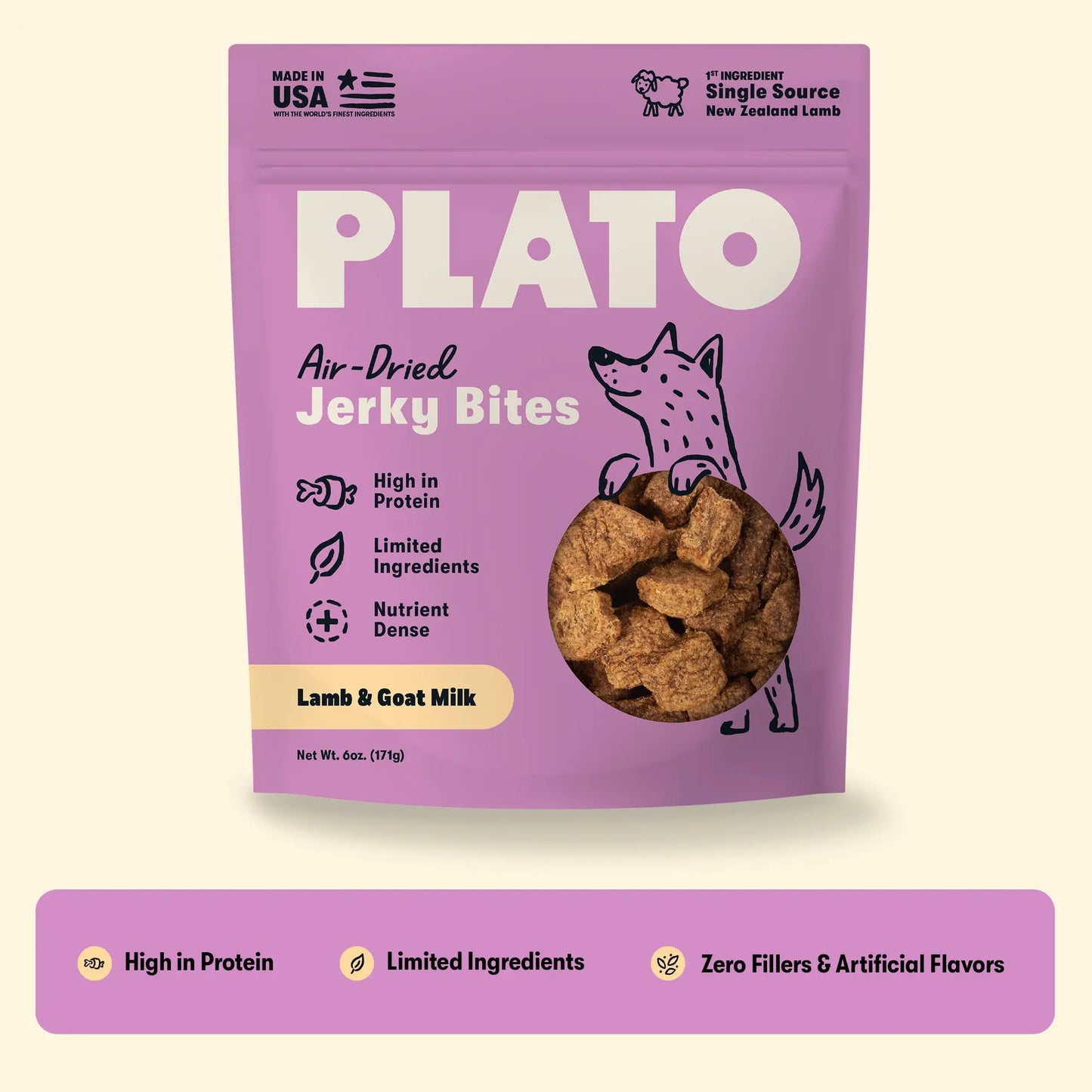 Plato Lamb & Goat Milk Jerky Bites