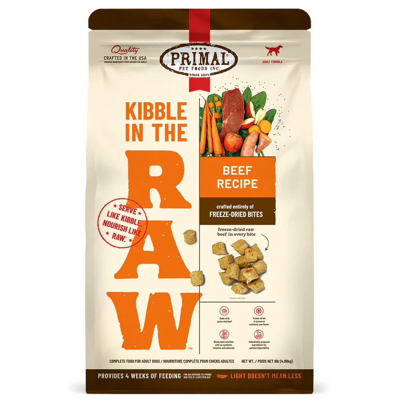 Primal Kibble in the Raw Beef Recipe