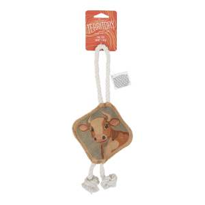 Territory Leather Cow Tug Toy