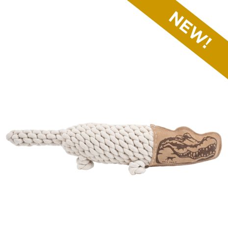 Leather Alligator Rope Tug Toy