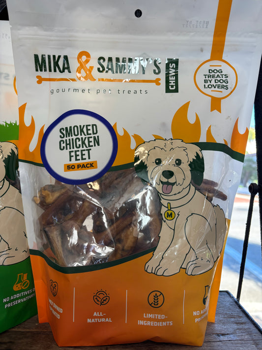 Mika & Sammy's 50 Pack Smoked Chicken Feet