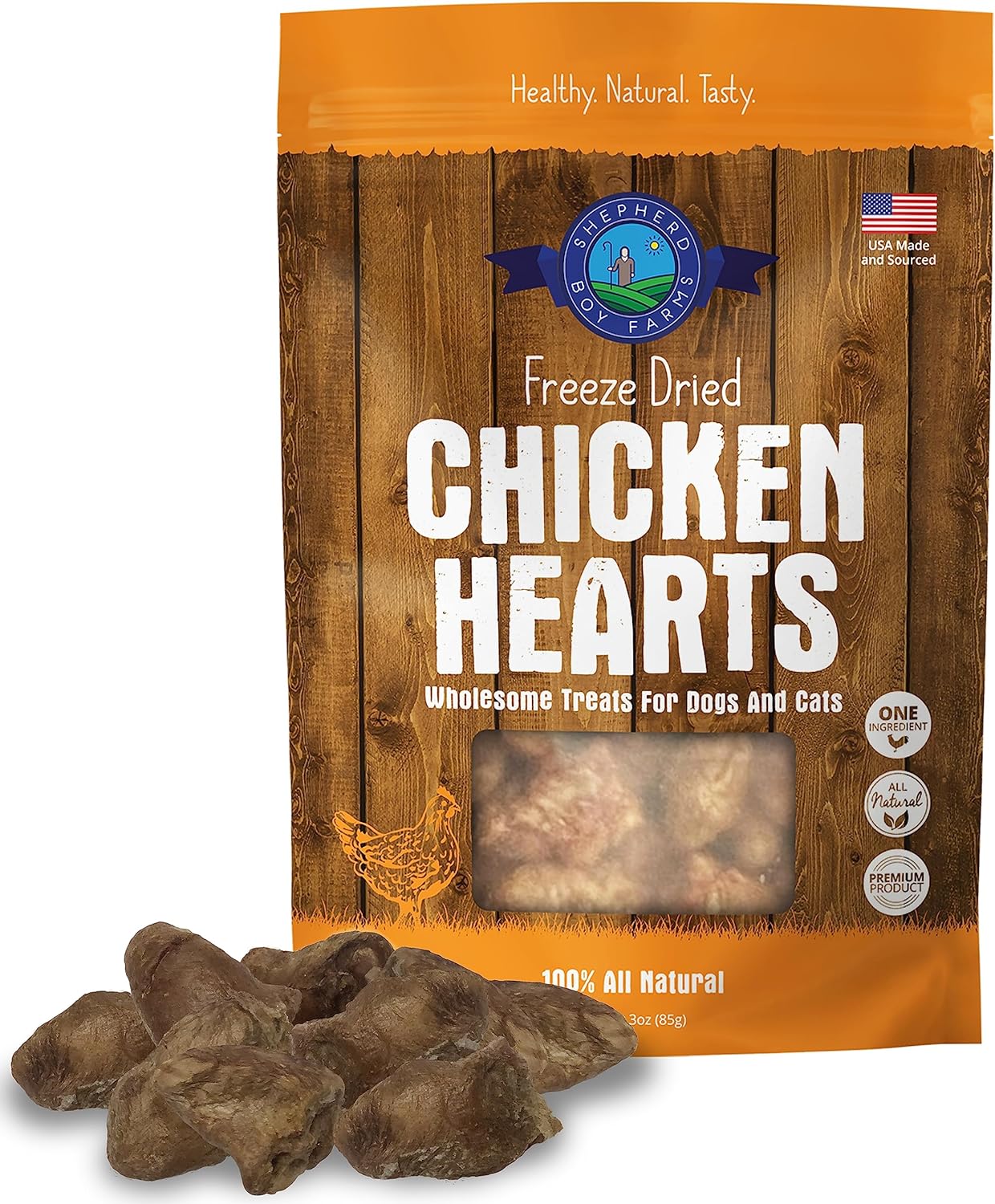 Freeze-Dried Chicken Hearts