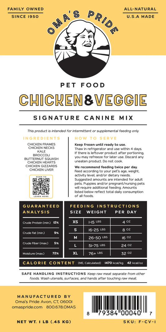 Oma's Pride Chicken & Veggie Signature Canine Mix